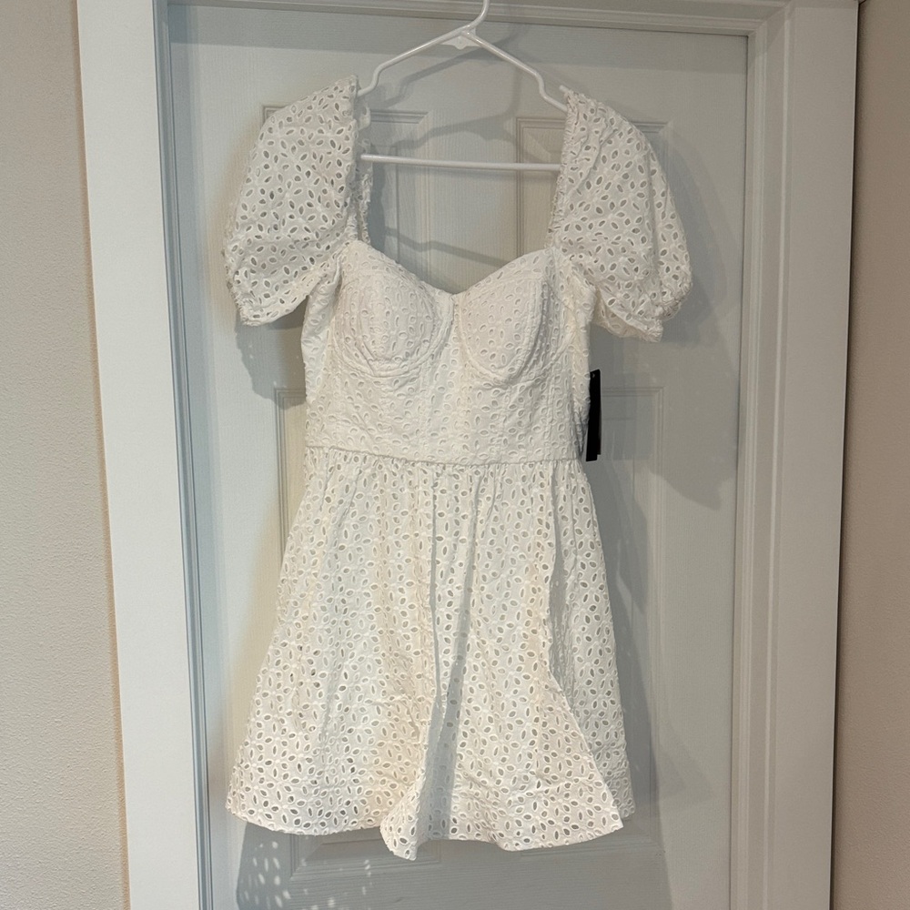 City Studio White Eyelet Dress